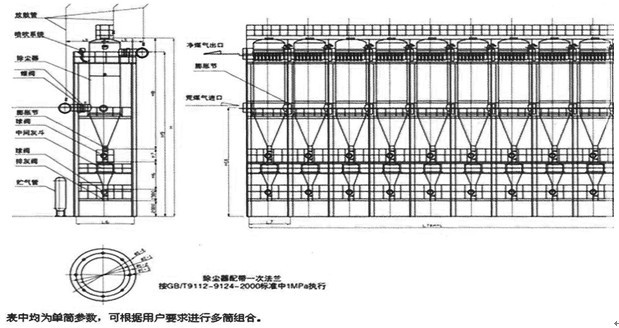 高炉煤气脉冲布袋除尘器结构图